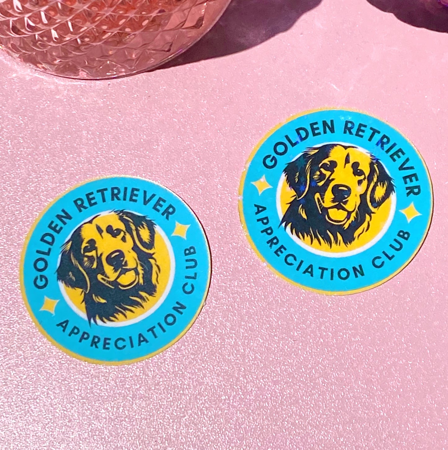 Golden Retriever Appreciation Club | Holographic Sticker - Inkwell & Ivy