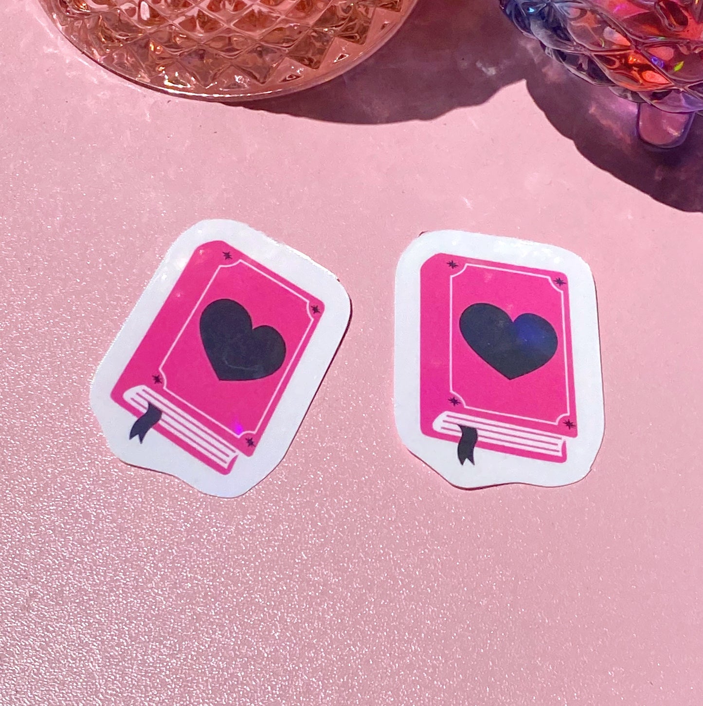 Pink book | Holographic Sticker - Inkwell & Ivy
