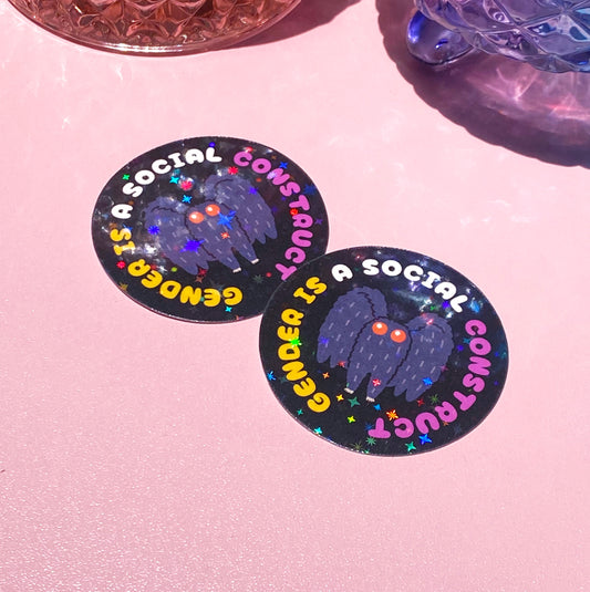 ENBY Moth | Holographic Waterproof Sticker