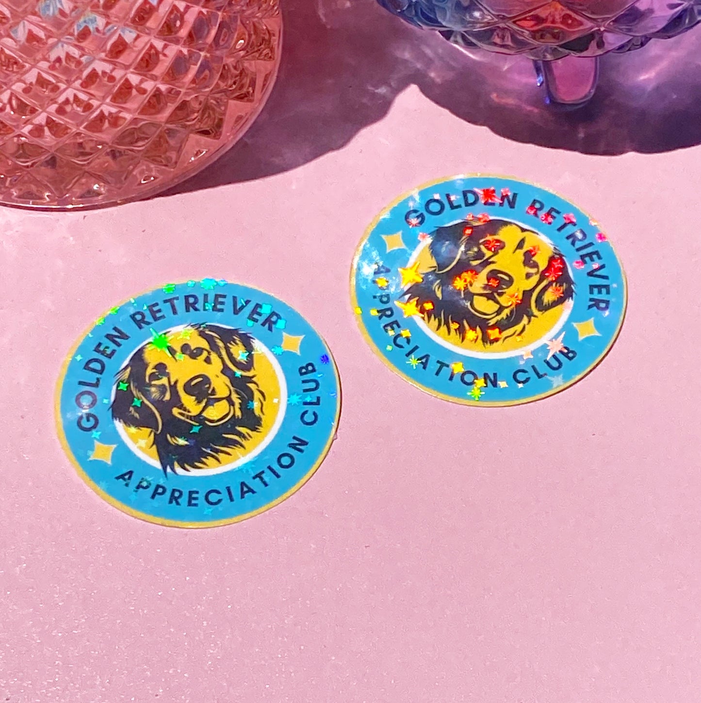 Golden Retriever Appreciation Club | Holographic Sticker - Inkwell & Ivy