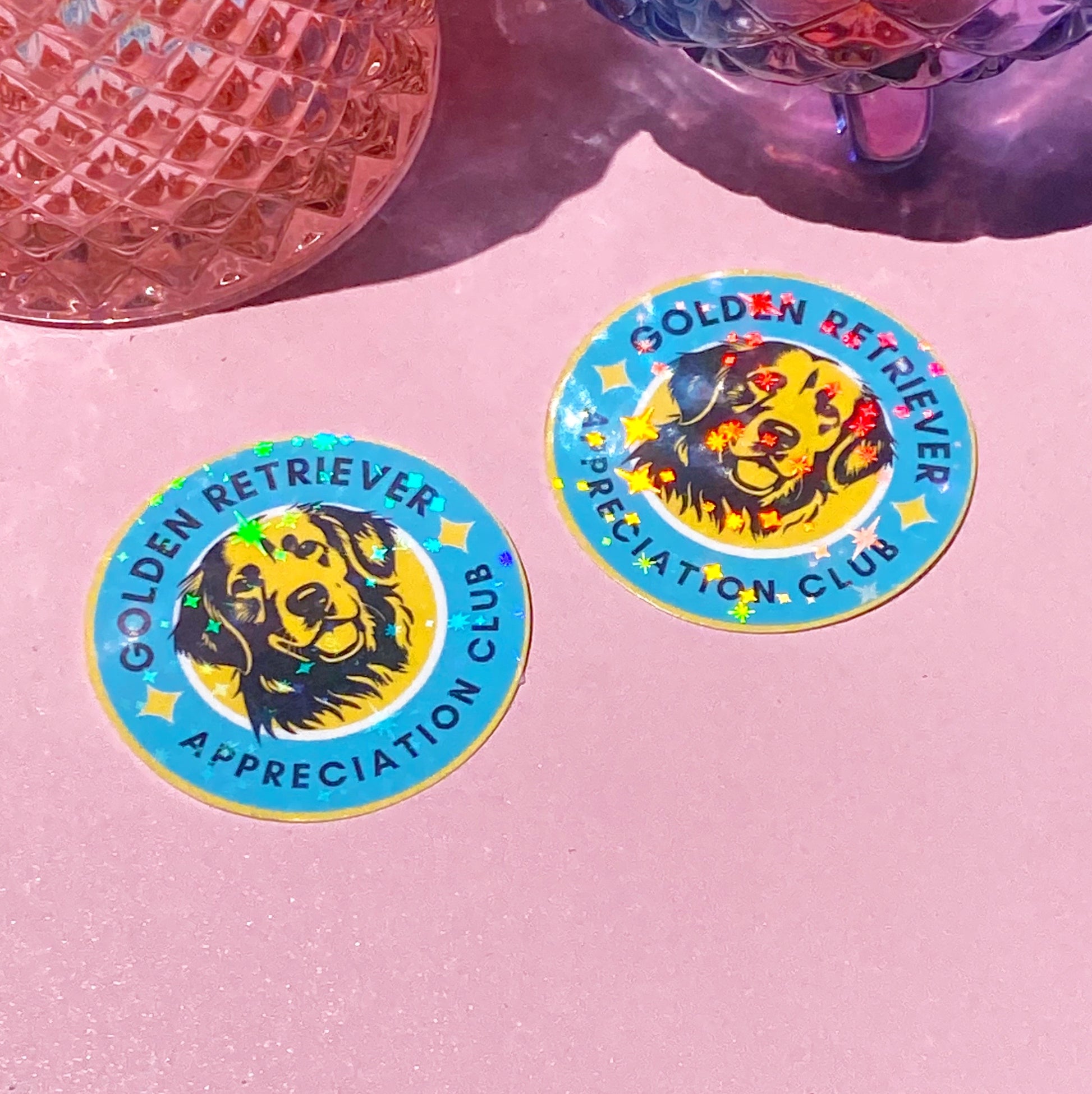 Golden Retriever Appreciation Club | Holographic Sticker - Inkwell & Ivy