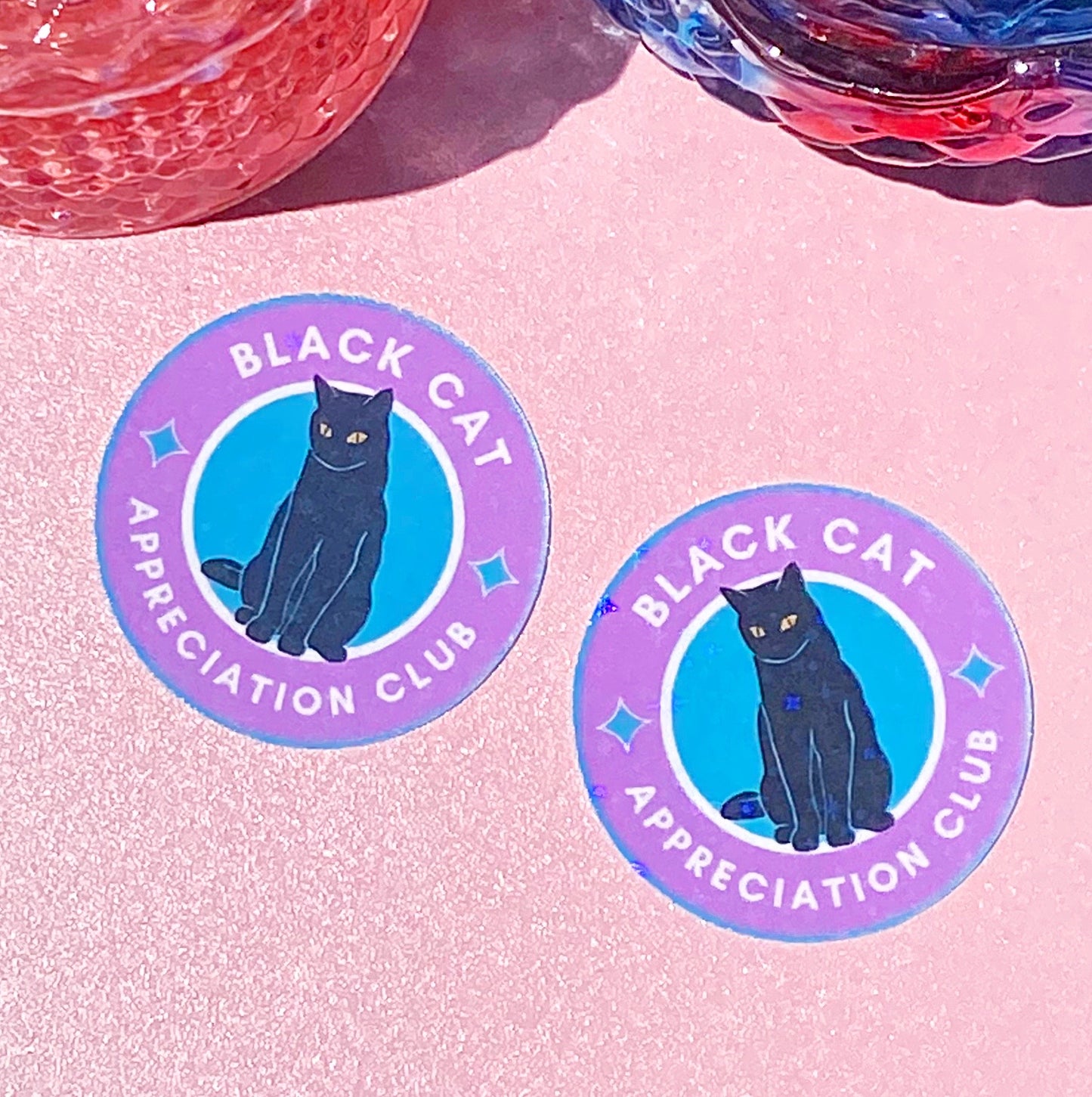 Black Cat Appreciation Club | Holographic Sticker - Inkwell & Ivy