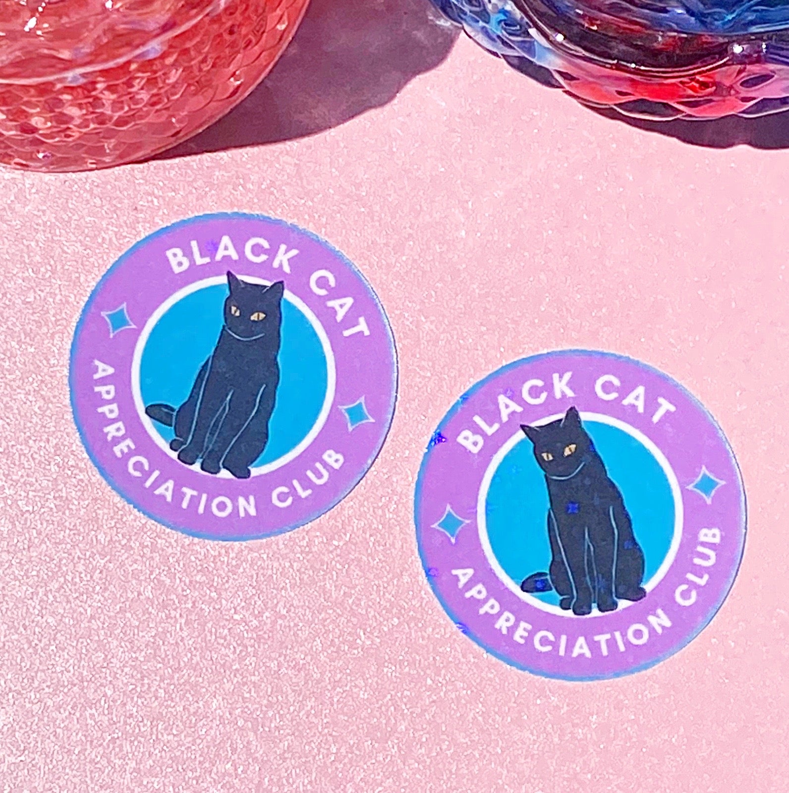 Black Cat Appreciation Club | Holographic Sticker - Inkwell & Ivy